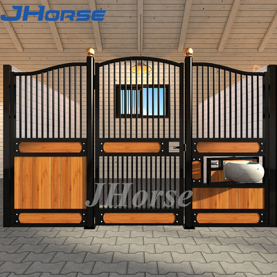 โครงเหล็กม้านั่งม้าไม้ไผ่ Gates, Custom Prefab Horse Stables